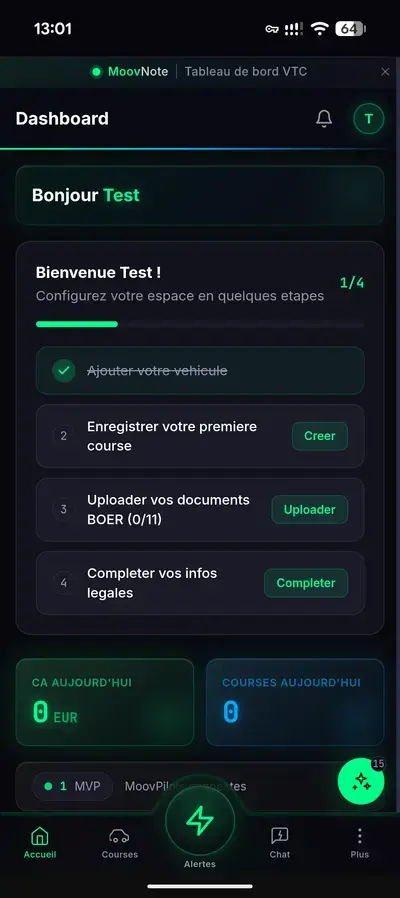 Dashboard MoovNote